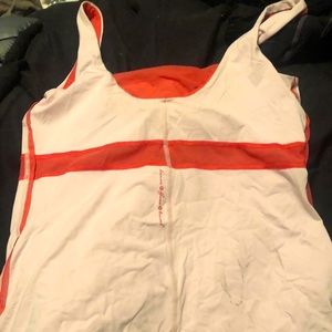 Lululemon pink tank top w/ see thru panels Sz 6/8